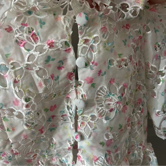 NWT For Love & Lemons Magnolia Lace Eyelet Floral Mini Dress - Picture 11 of 12